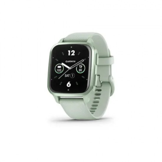 Garmin Venu® Sq 2, Metallic Mint Aluminum Bezel with Cool Mint Case and Silicone Band